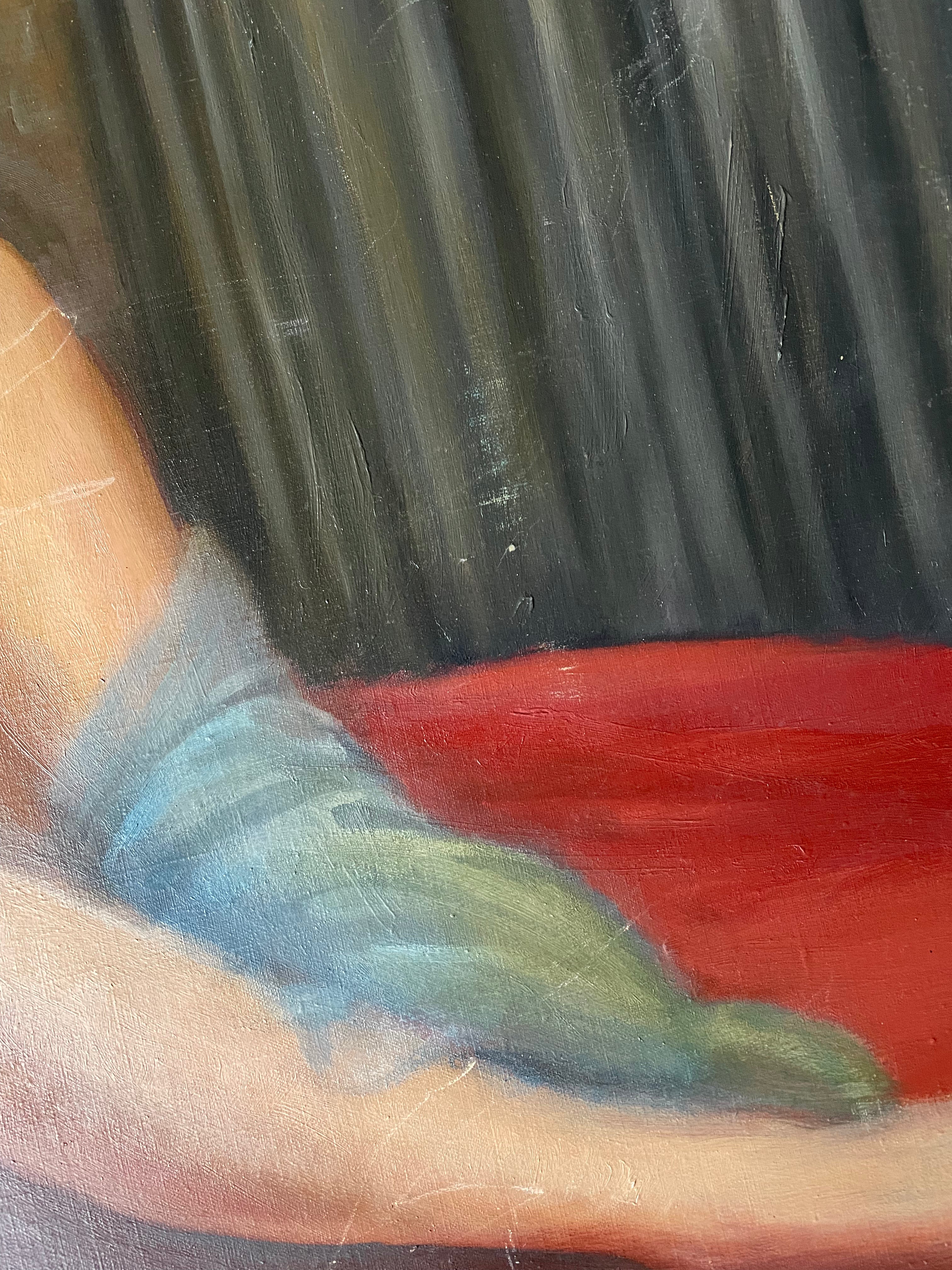 Renaissance Style Portrait  - Large Oil on Canvas