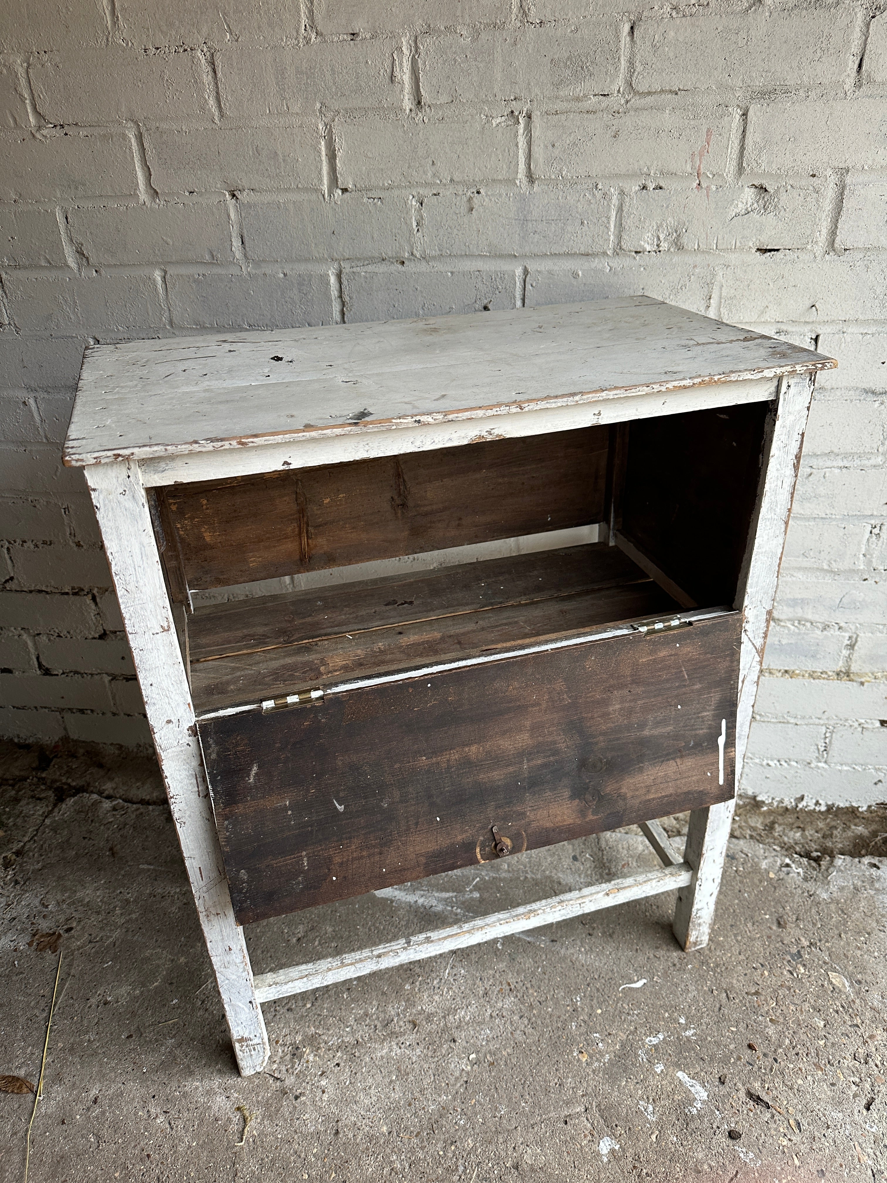 Rustic White Table Cabinet