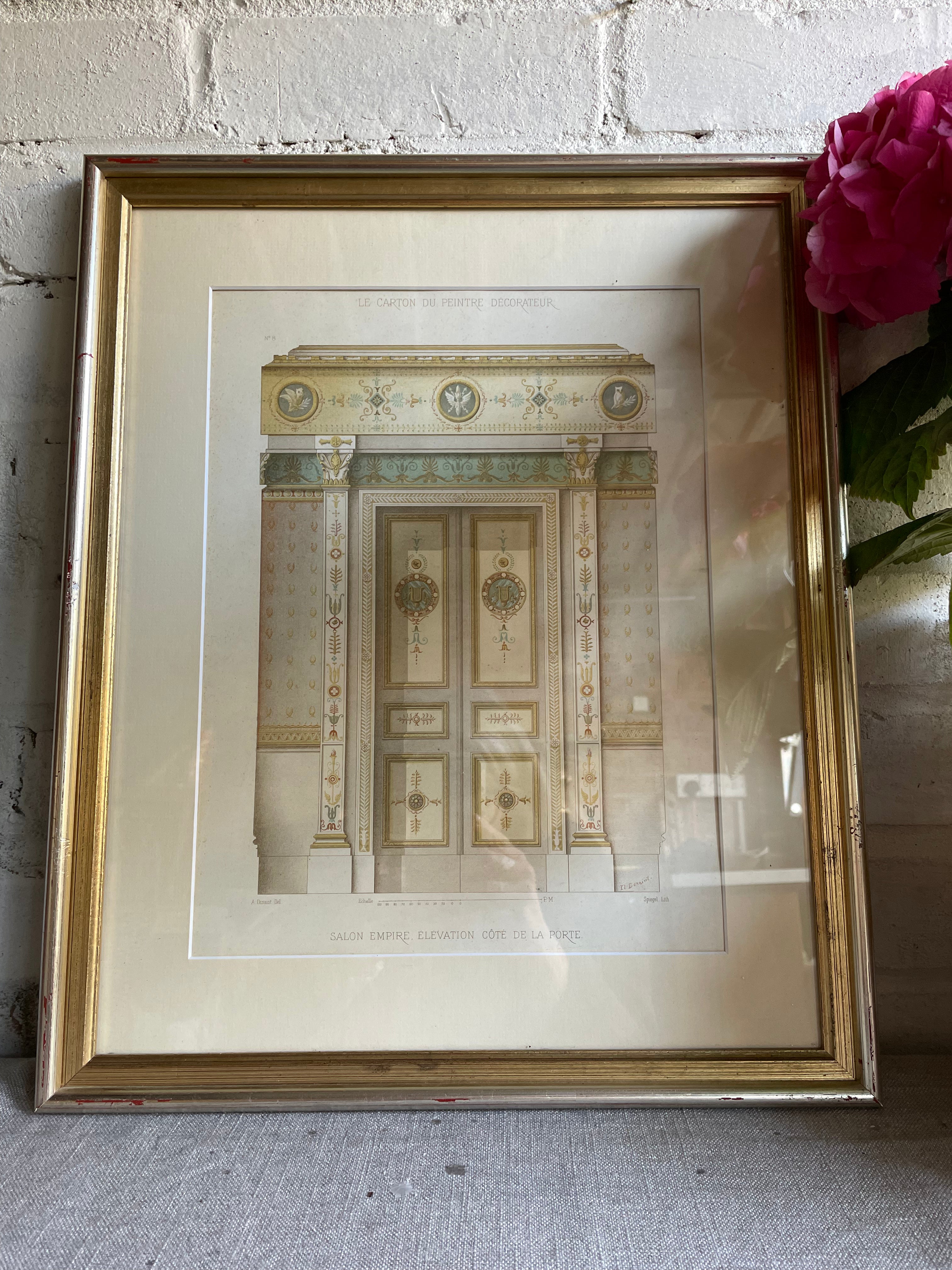 Antique Print No 8 of French Architectural & Ornamental Detail