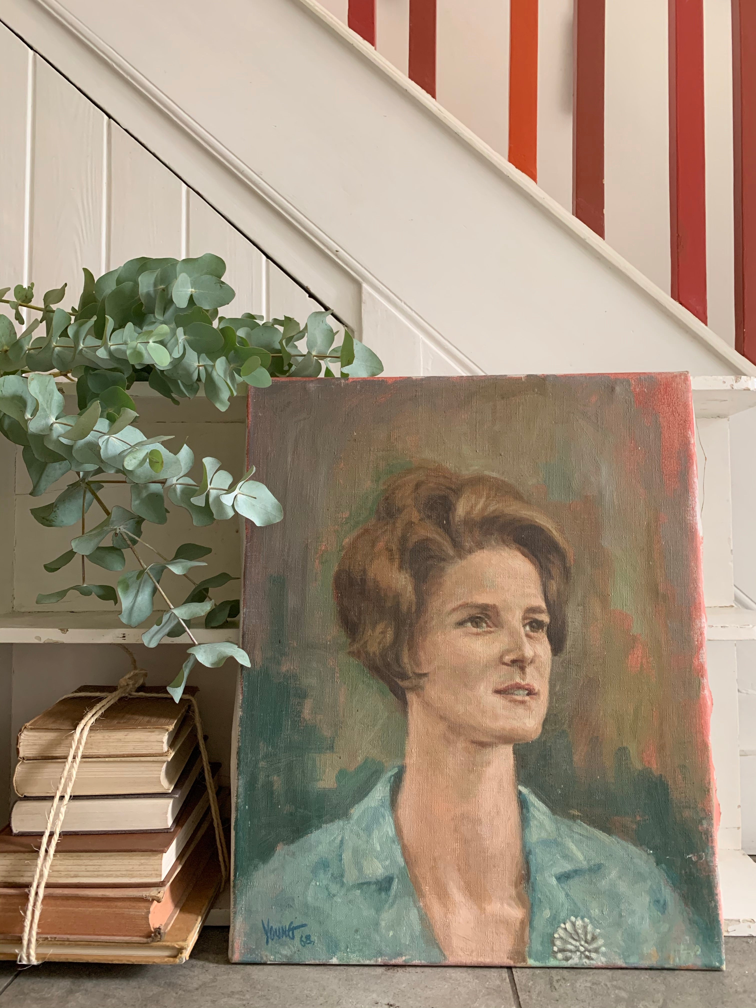 1960s Portrait of a Lady - Oil on Canvas
