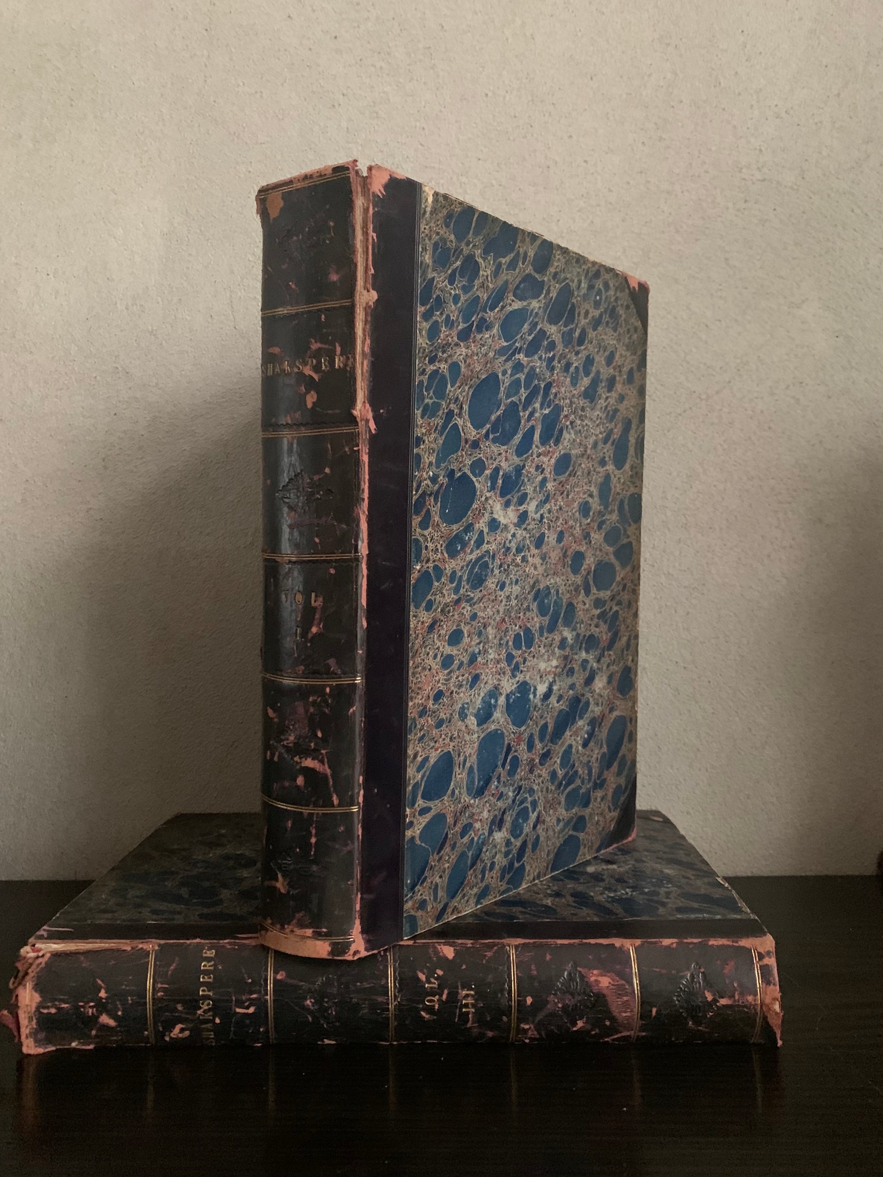 Shakespeare Comedies - Leather spine and marbled cover