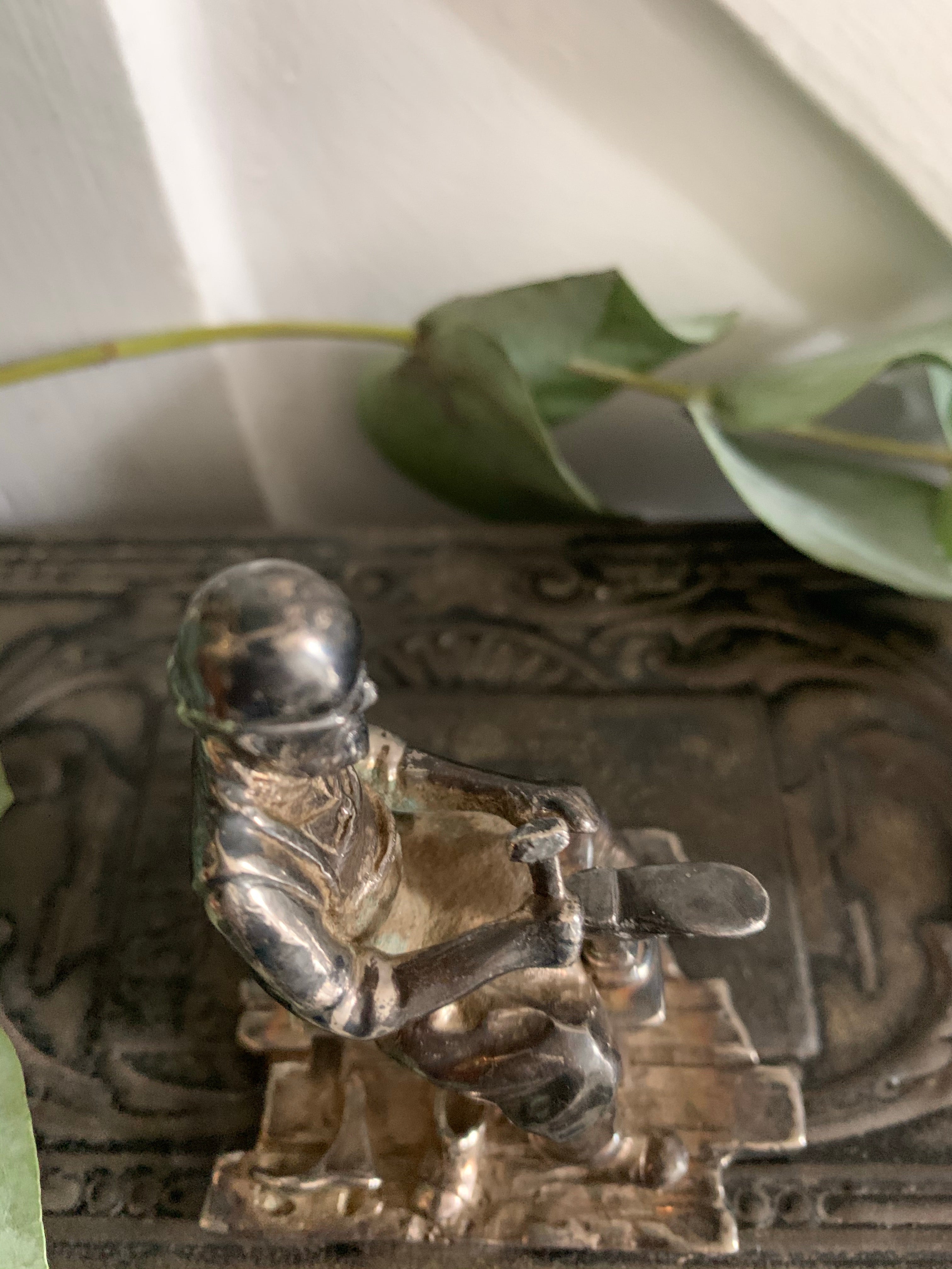 Little English Pewter Figurine -Shoemaker 