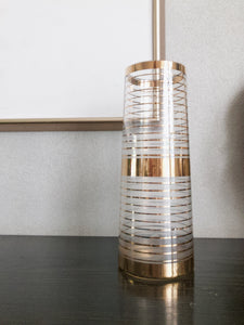 Midcentury Glass and Gold Vase