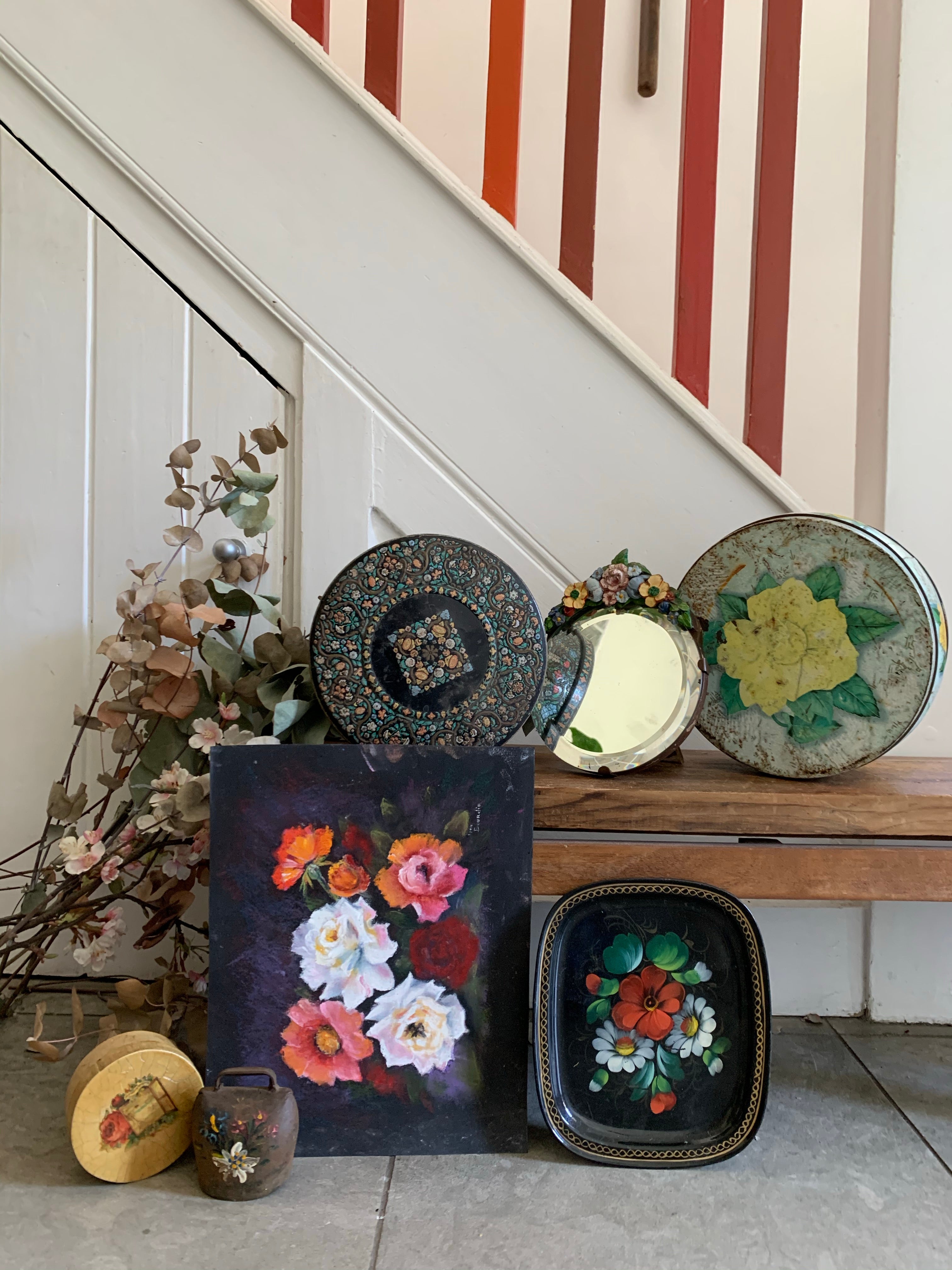 Teeny Floral Enamel Tray