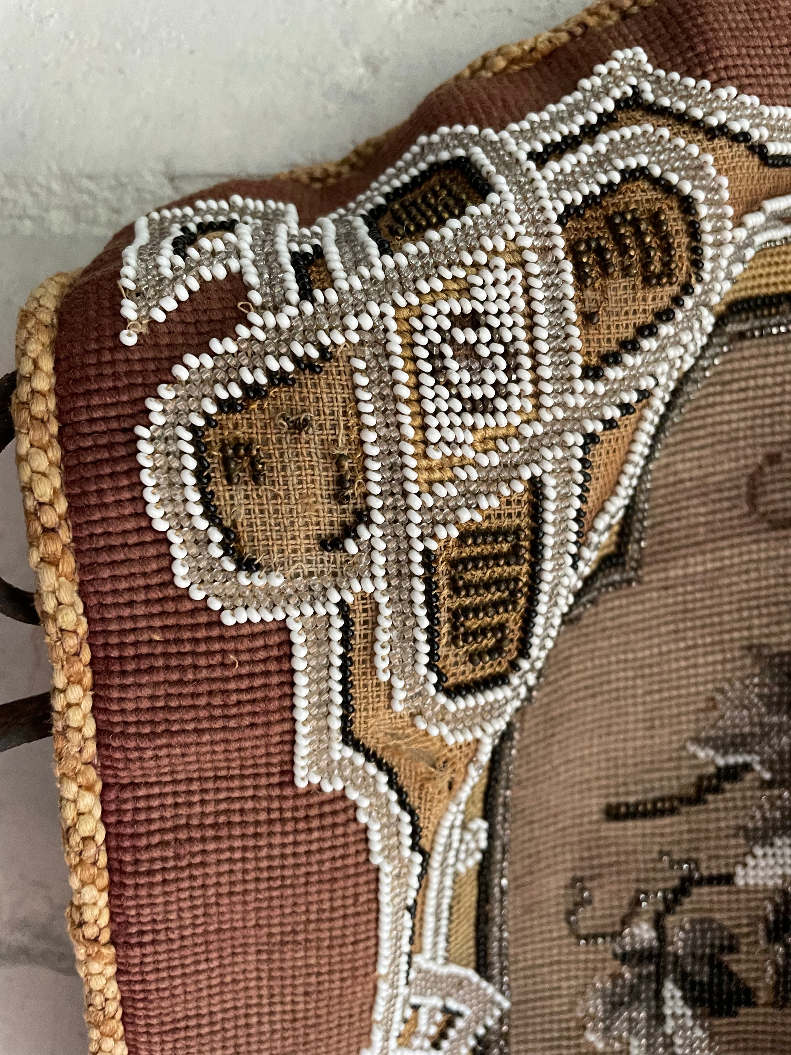 Victorian Beadwork Textile Shield