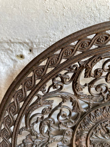 Antique Decorative Cast Iron Filigree Plate 1