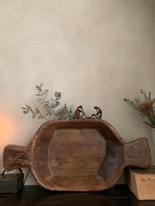 Large Hand-Carved Wooden Bowl