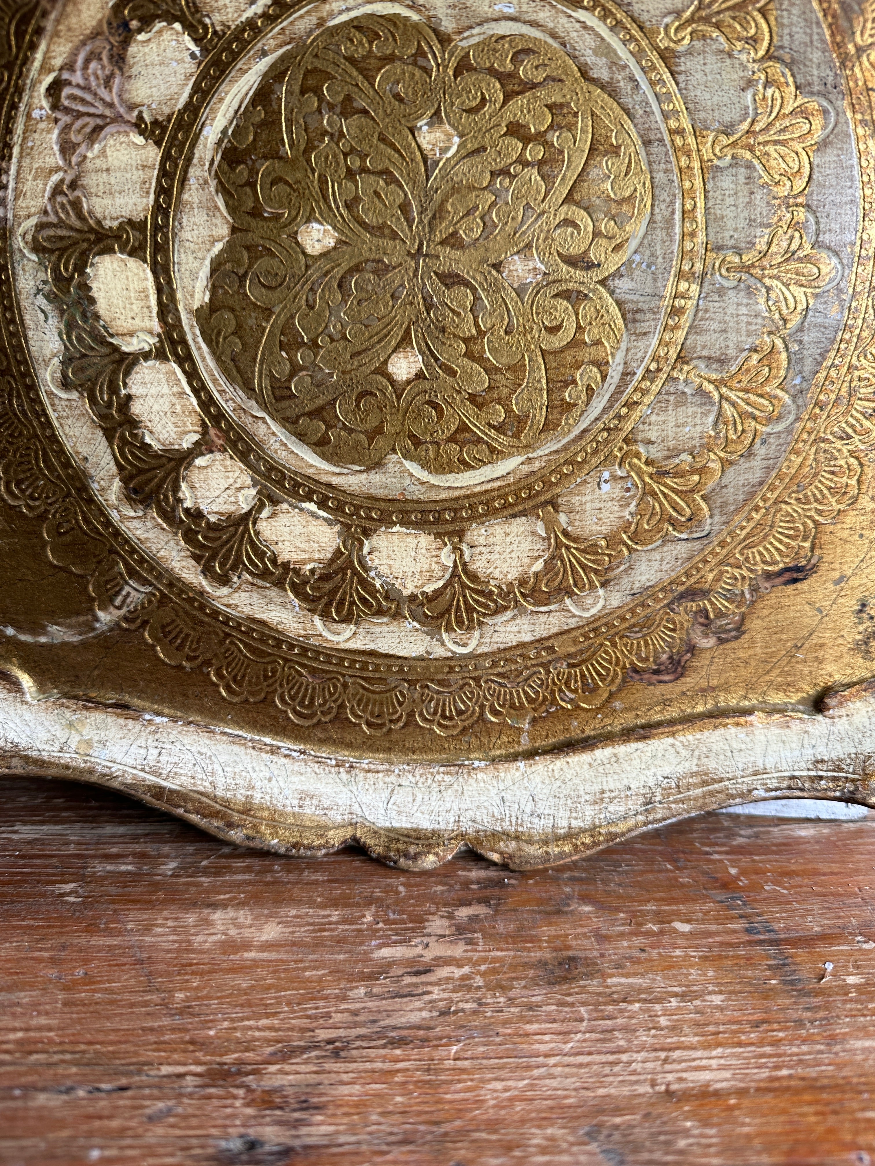 Cream and Gold Florentine Tray