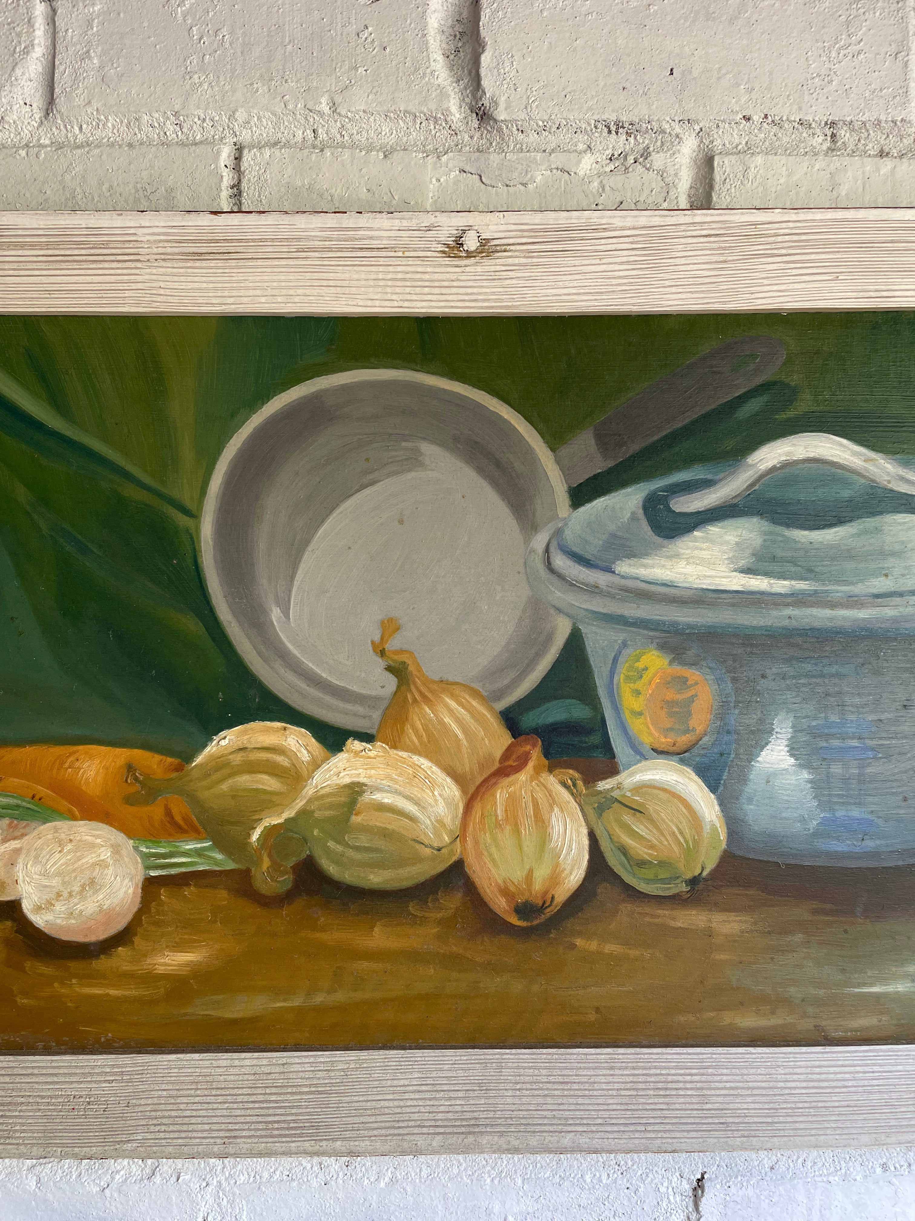 Still Life with Vegetables: Oil on Board