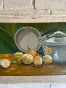 Still Life with Vegetables: Oil on Board