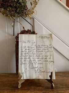 Antique Handwritten Letter from a Dancer