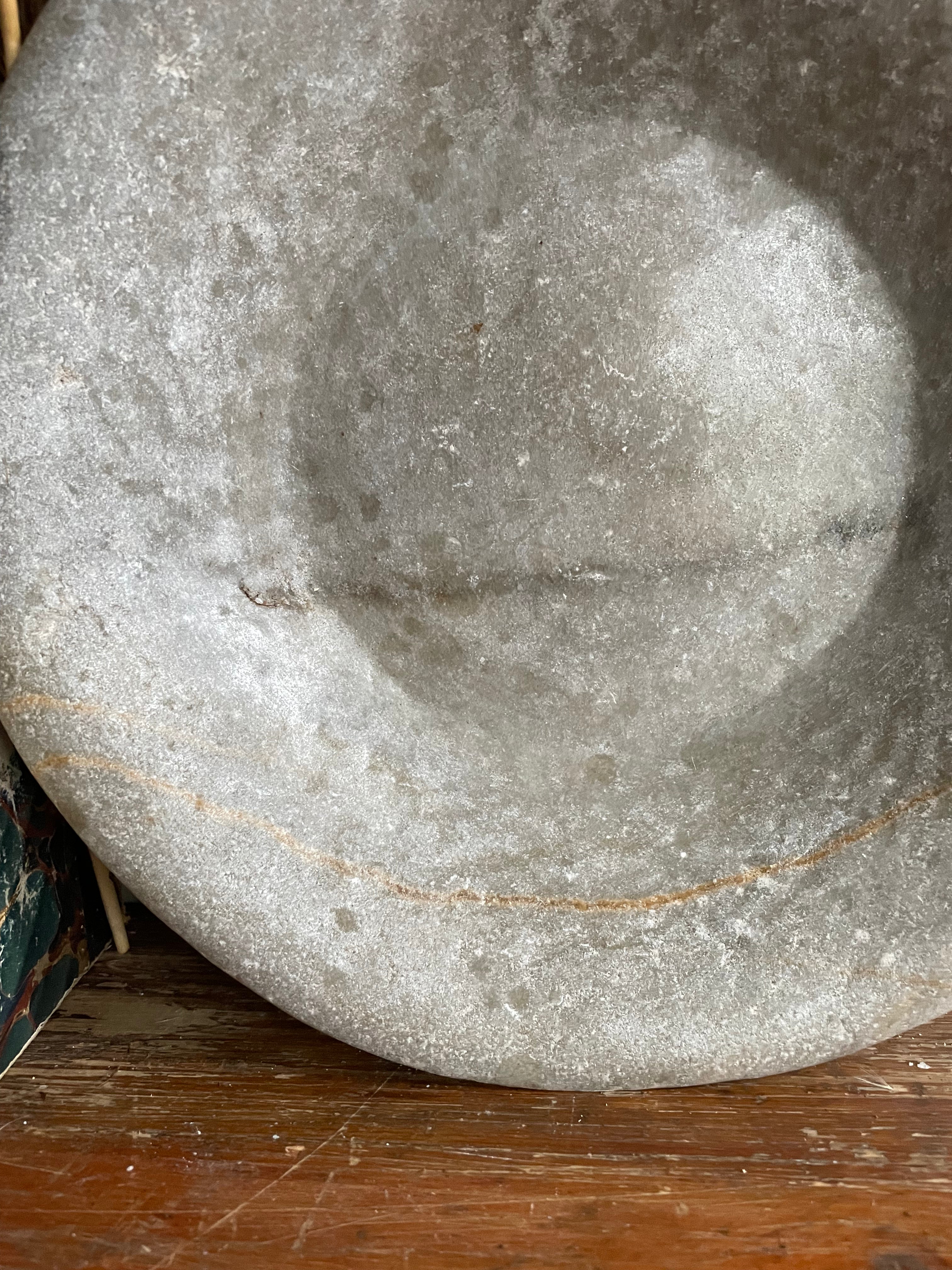 Large Antique Marble Bowl 5