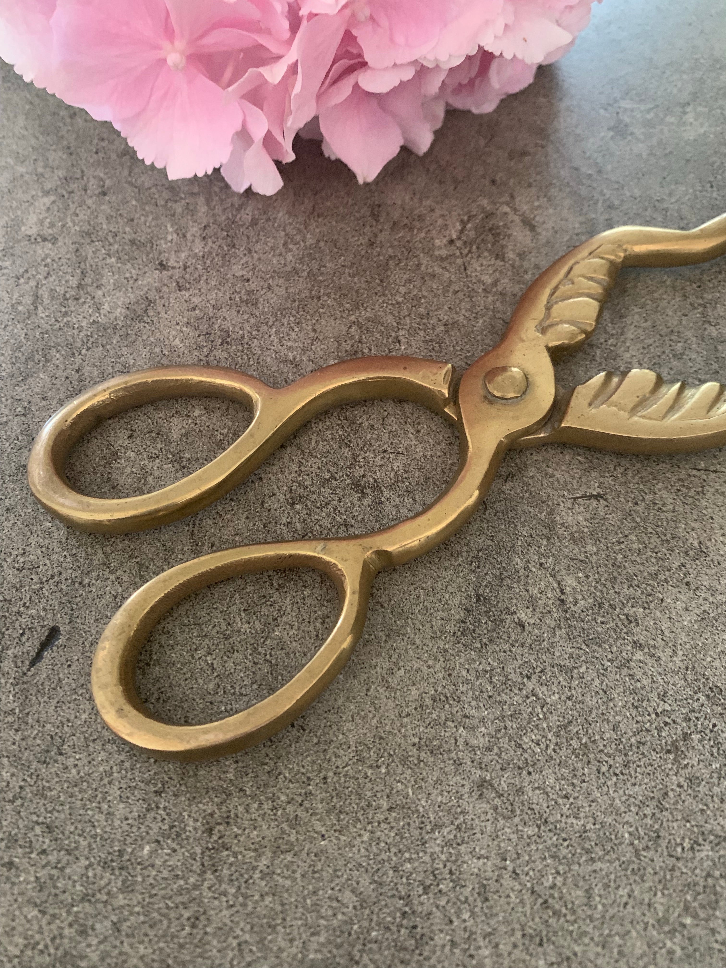 Victorian Brass Coal Tongs