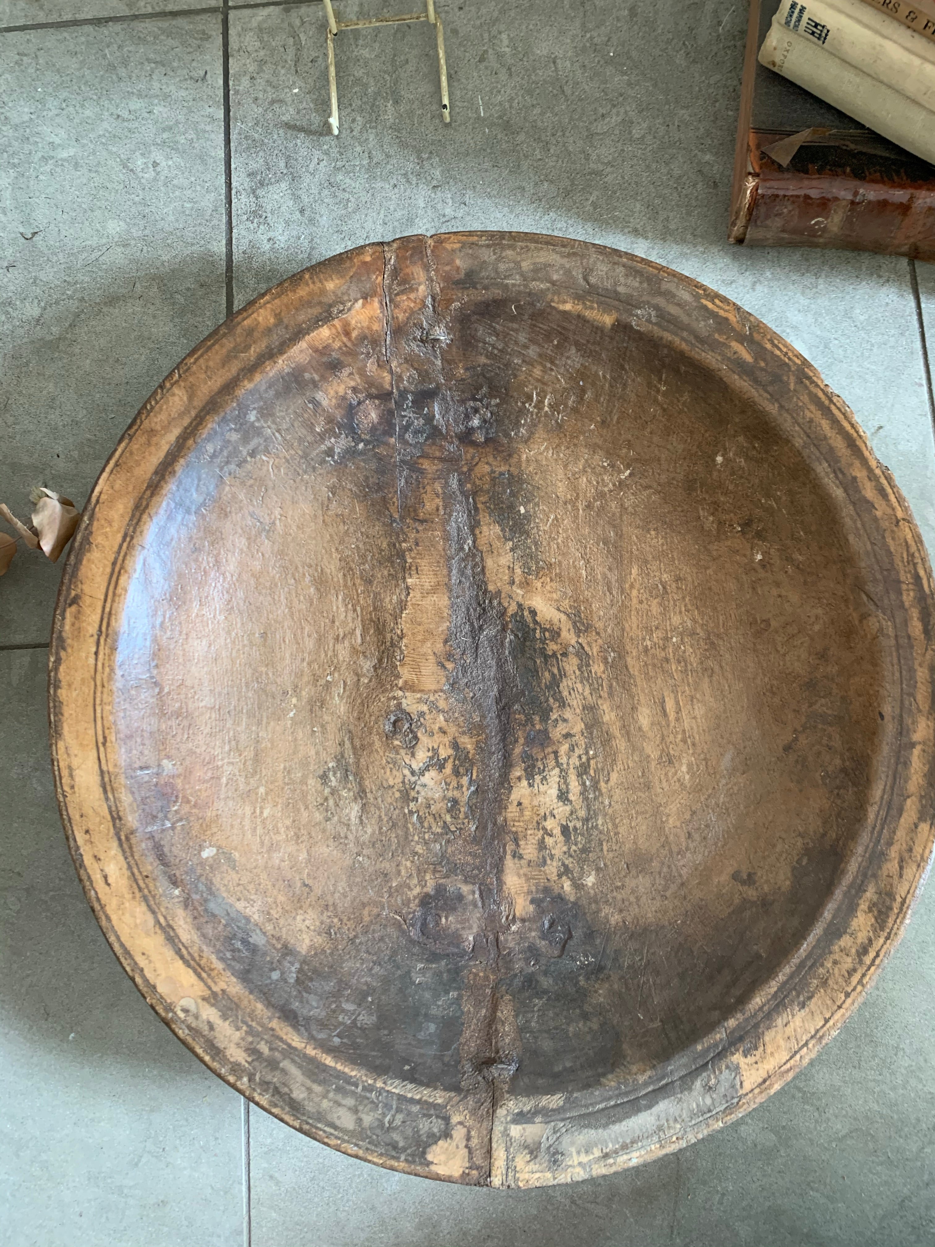 19th Century Afghan Wooden Bowl