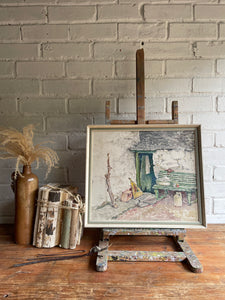 Still Life with a Bench: Beautiful Oil on Board