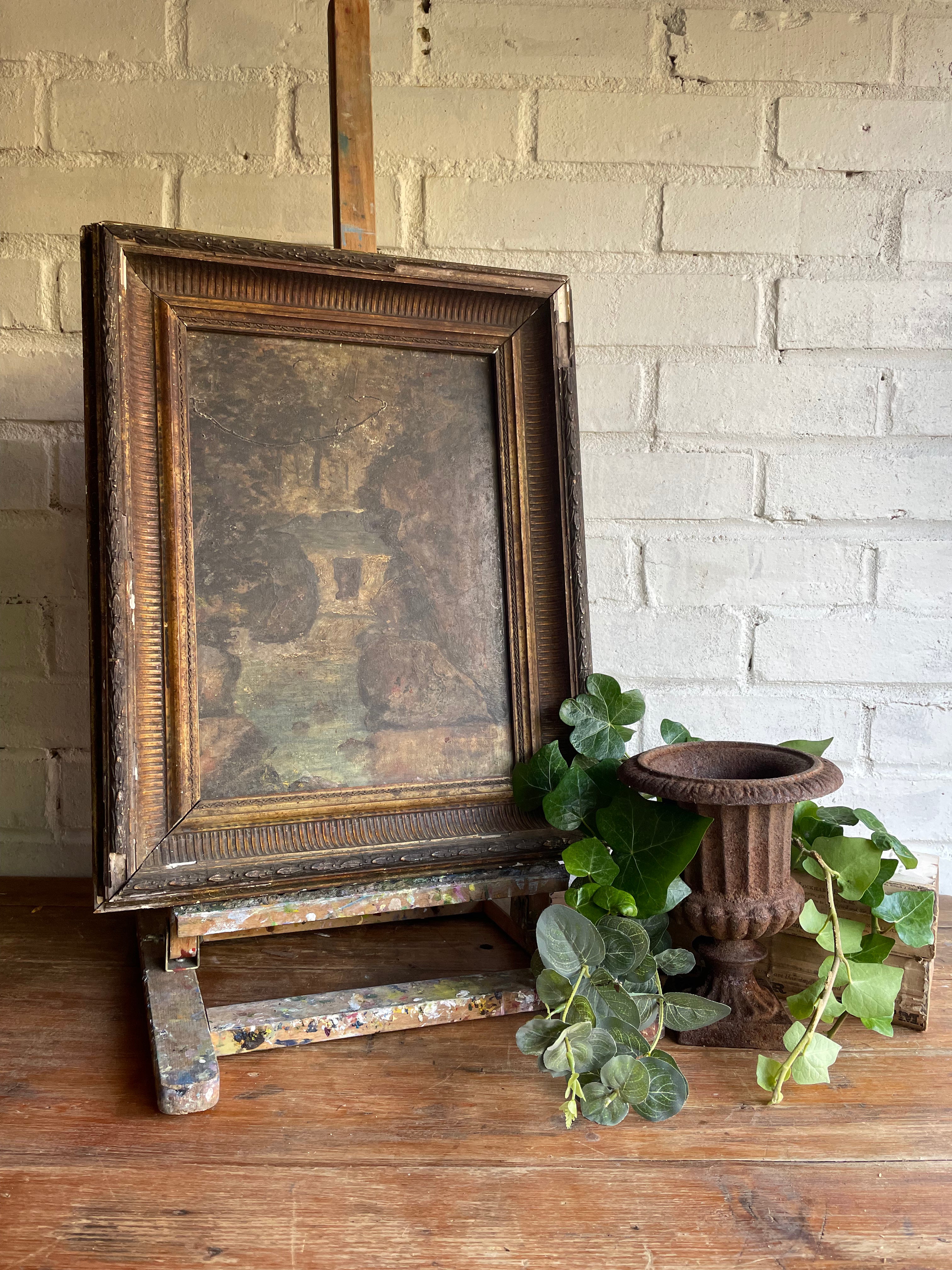 Moody Woods: Antique Oil on Board