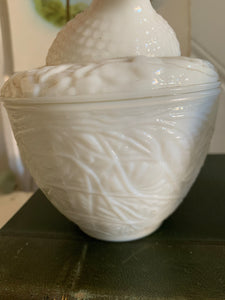 Vintage “Nesting Dove” Milk Glass Trinket Dish
