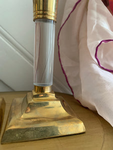 Small Brass and Perspex Candlesticks