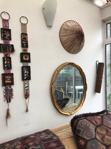 Large Gold Vintage Mirror (hangs portrait or landscape)