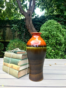 West German Vase in green and orange