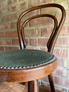 Little Bentwood Chair with Studded Green Velvet Seat