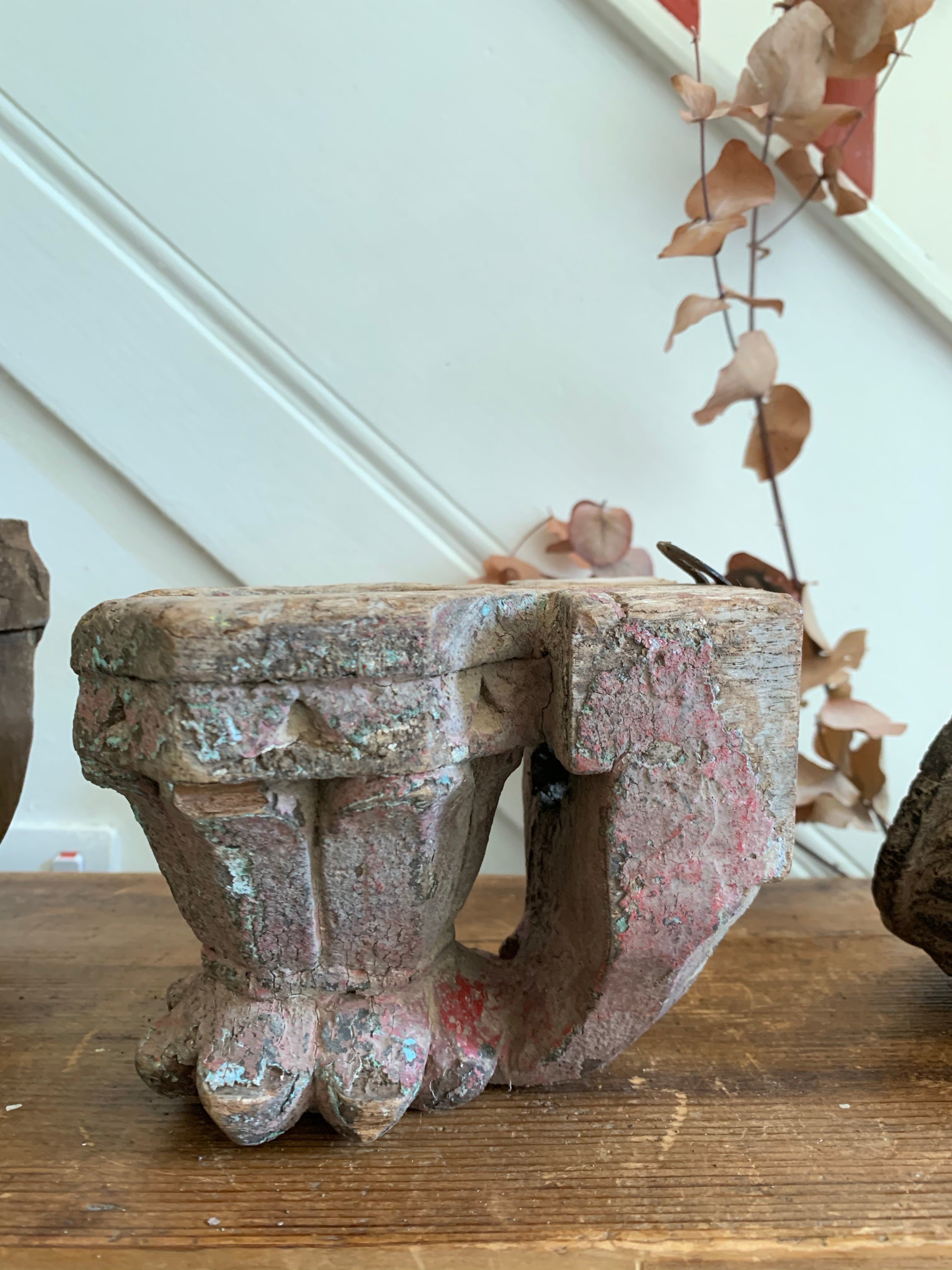 Wooden Carved Antique Candle Bracket 2