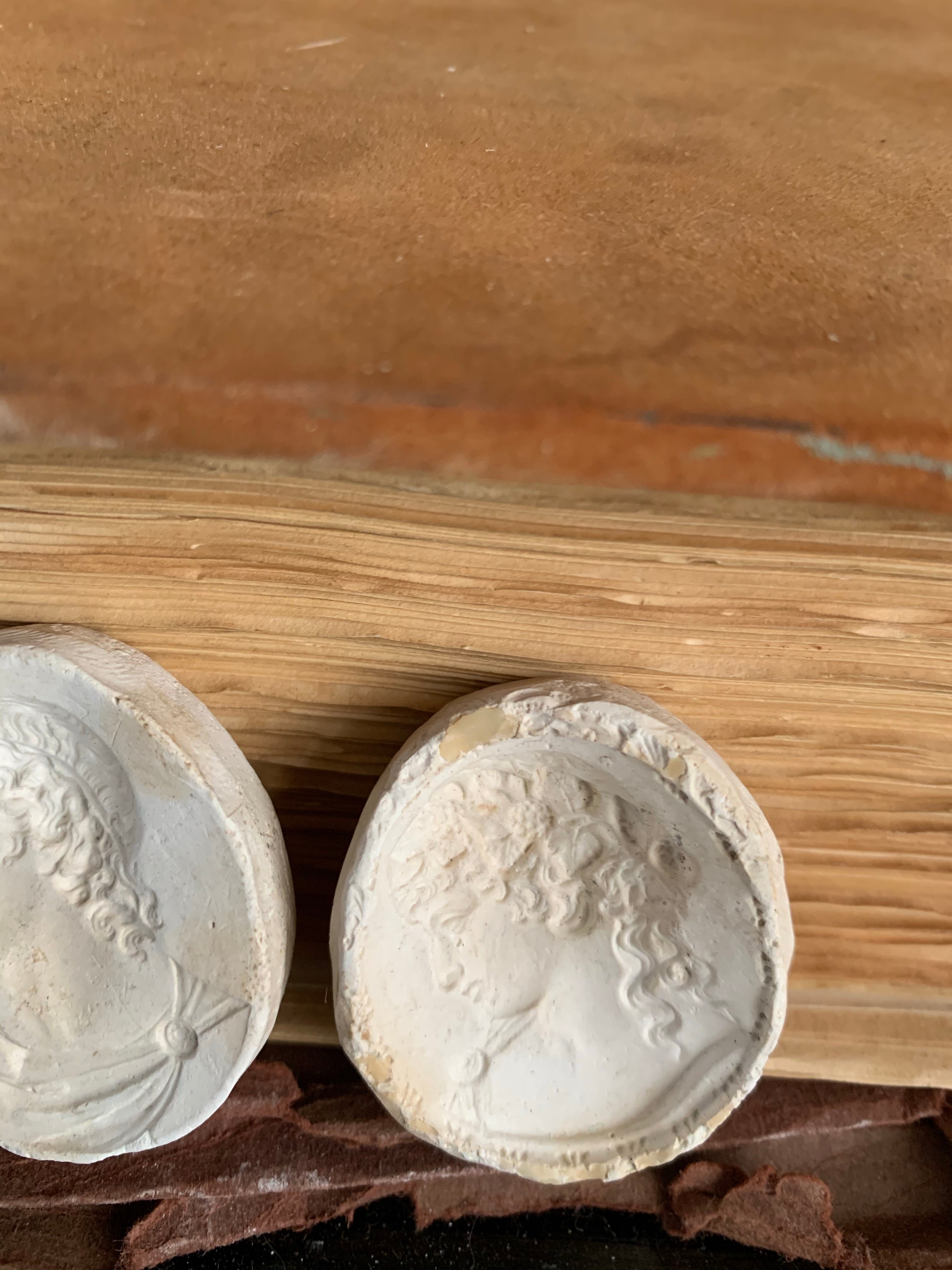 Miniature Plaster Molds of Classical Gentleman - Set of Three