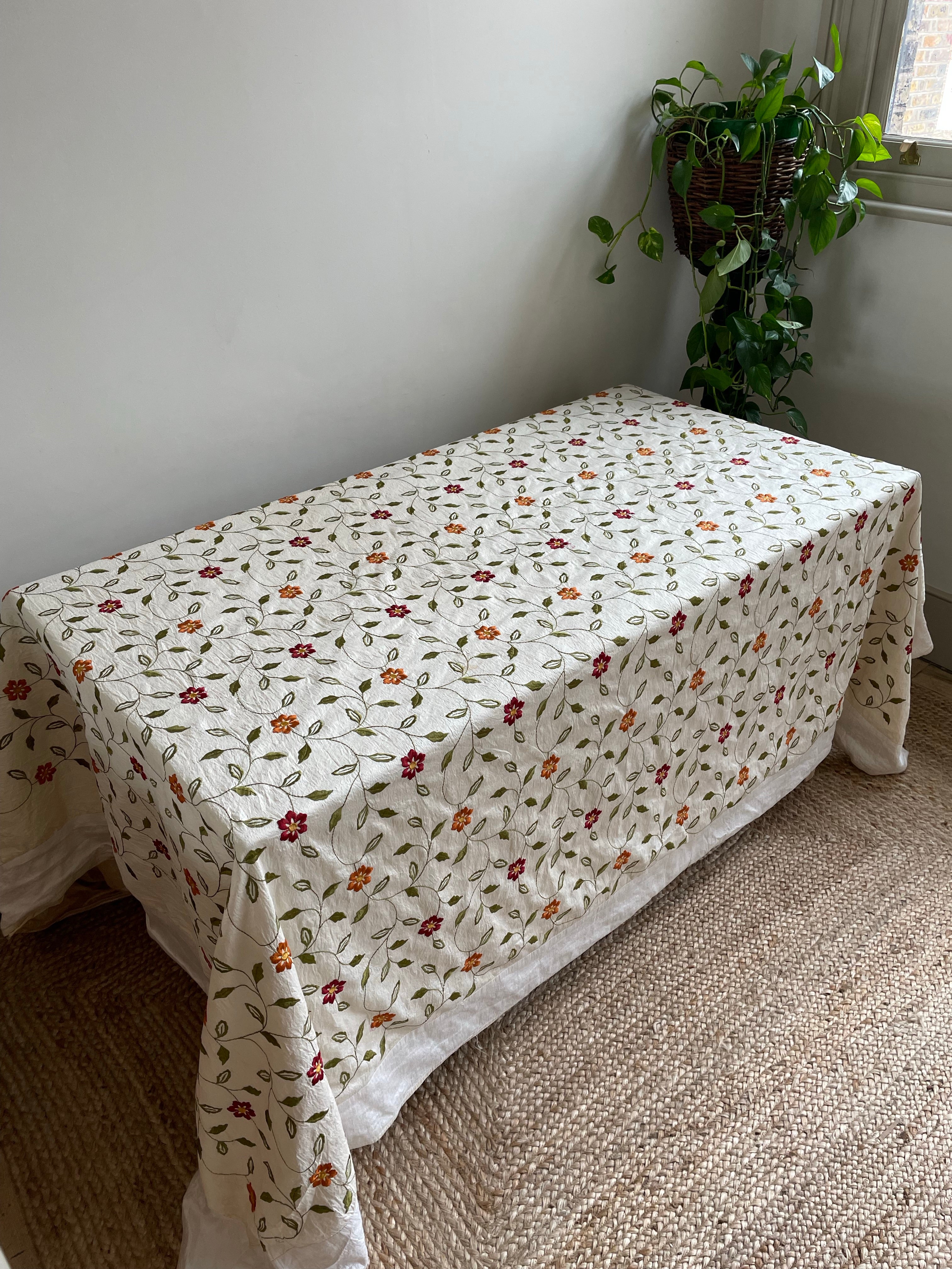 Silk Embroidered Throw