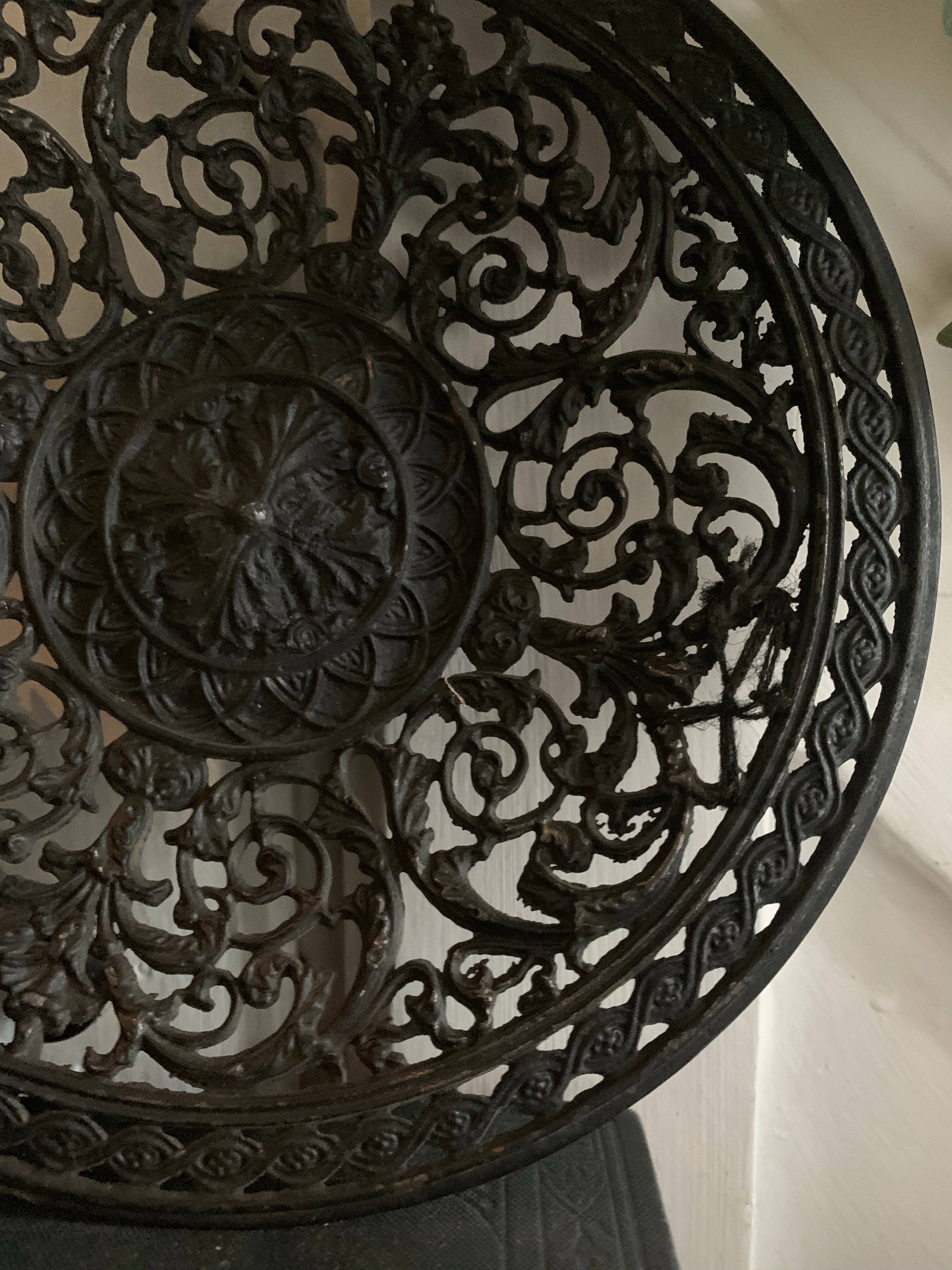 Antique Cast Iron Decorative Filigree Plate 2