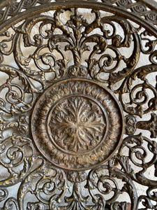 Antique Decorative Cast Iron Filigree Plate 2