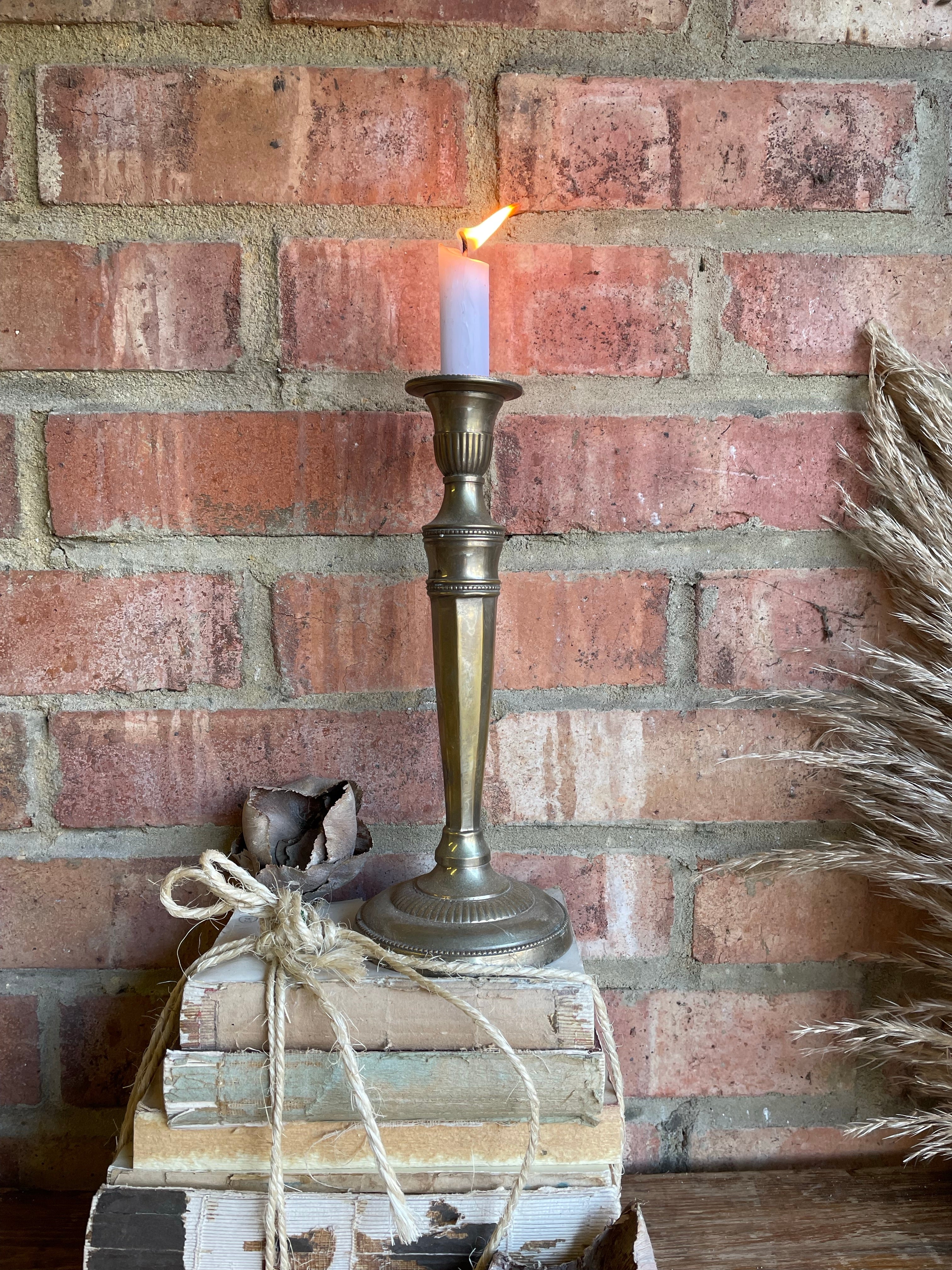 Tall Silver Plated Tapered Candlestick