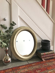 Small Oval Mirror with mottled frame and gold flecks