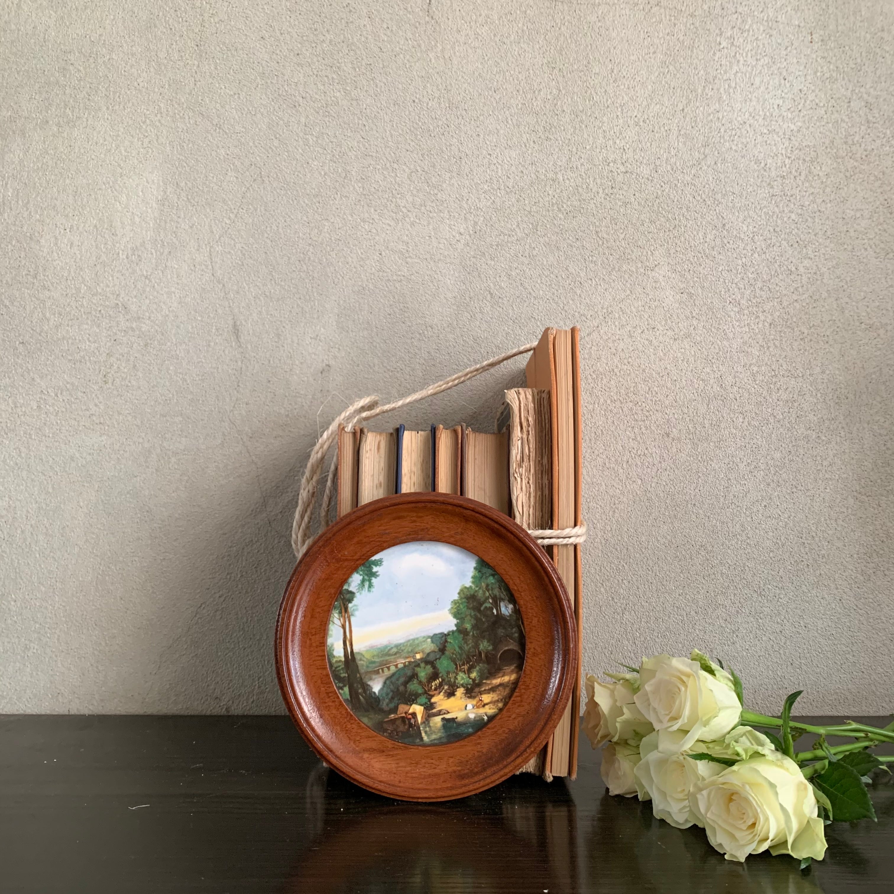 Miniature Framed Porcelain Landscape Painting
