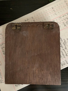 Antique Oak and Brass Wall Hanging Letter Rack