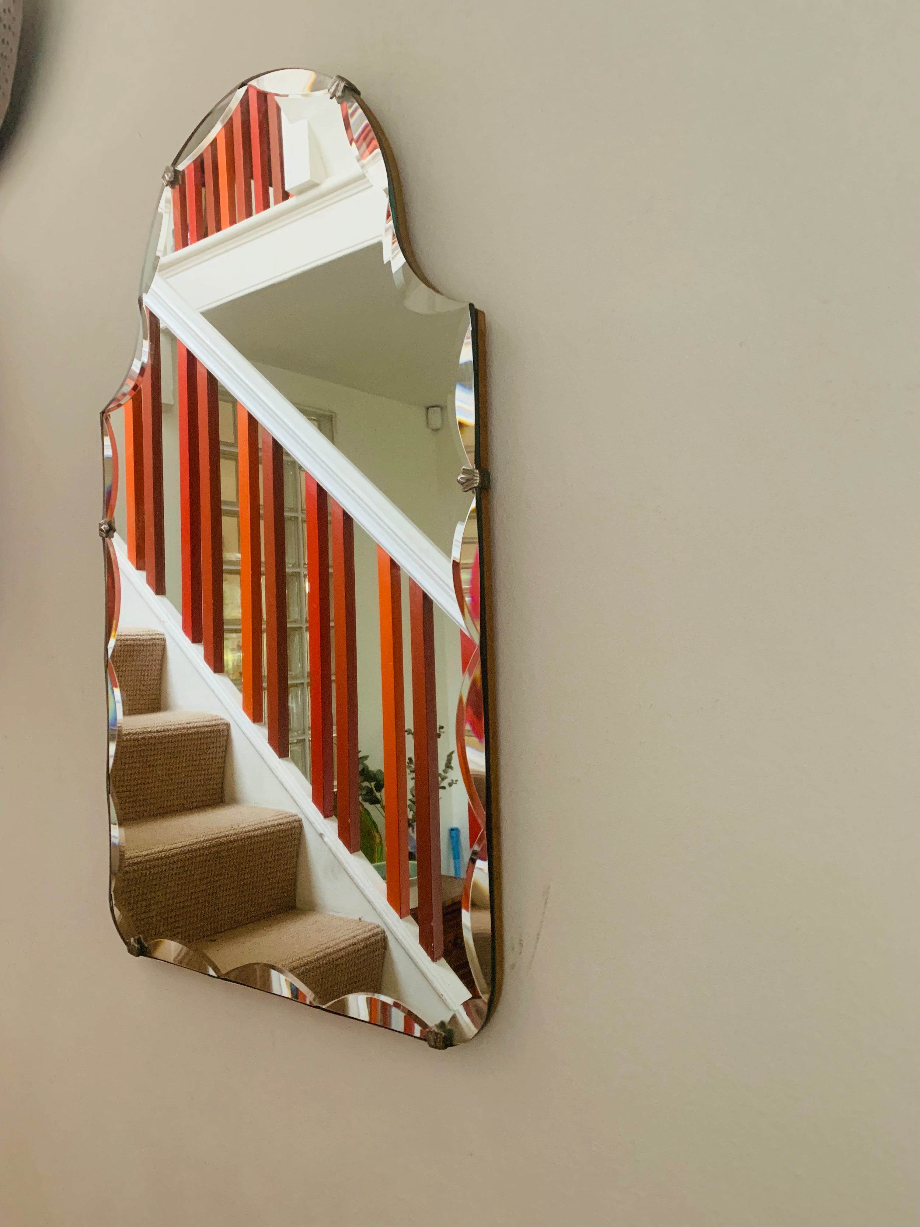 Beautiful Art Deco Mirror with fan clasps