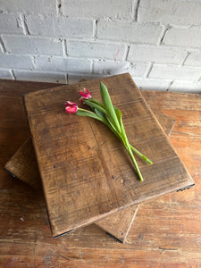 Reclaimed Oak Chopping Board/Butchers Block with Metal Corners
