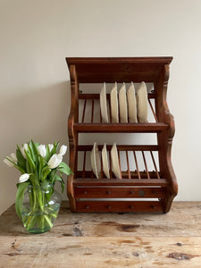 Vintage penny pine plate rack