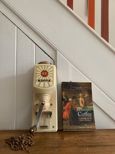 Dutch Vintage Wall Mounted Coffee Grinder (cream, red and black)