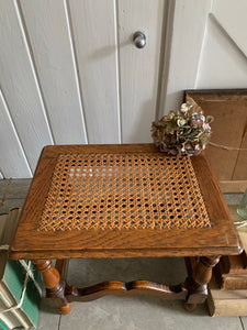 Vintage Stool with Cane Seat