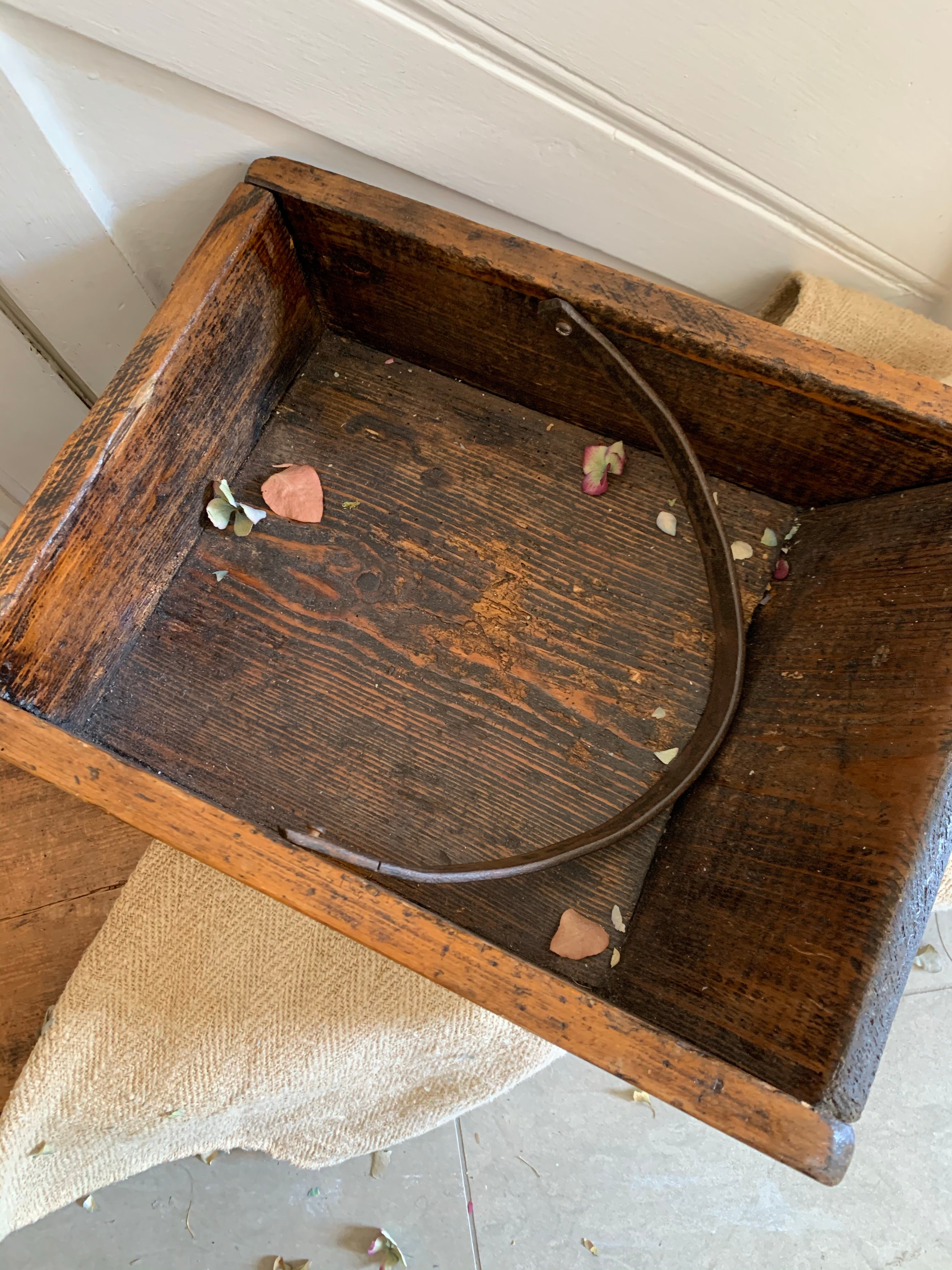Vintage Trug with Iron Handle