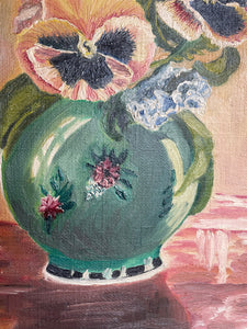 Pansies: Oil on Canvas