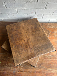 Reclaimed Oak Chopping Board/Butchers Block with Metal Corners