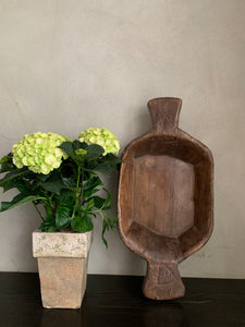 Large Hand-Carved Wooden Bowl