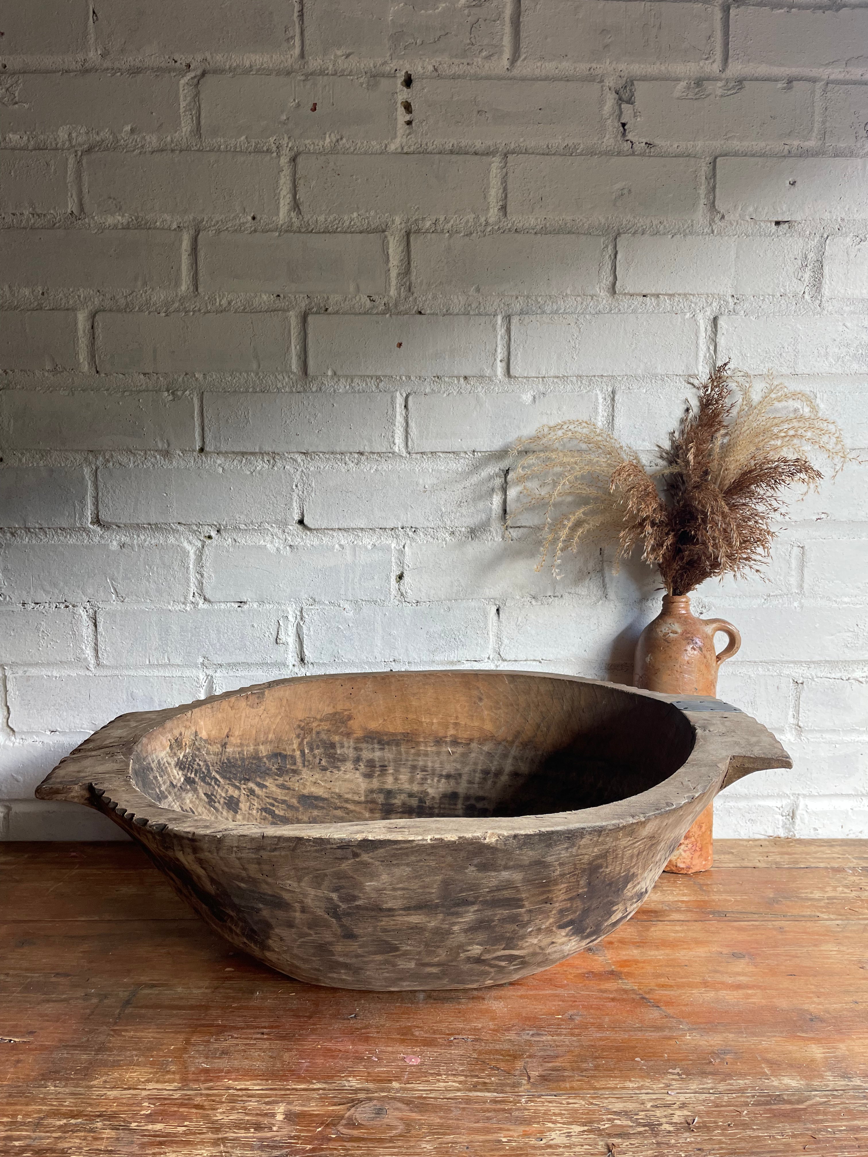 Large Wooden Dough Bowl