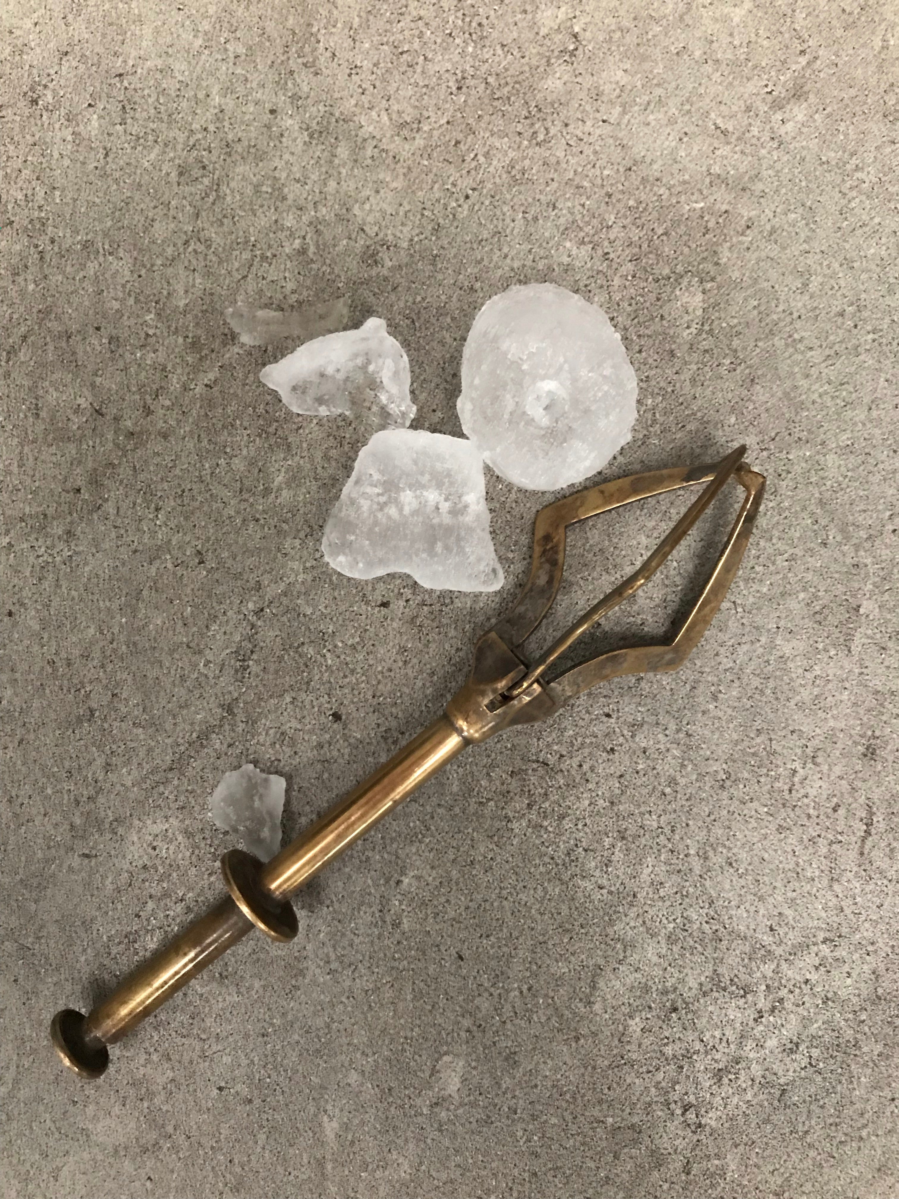 Vintage Retractable Brass Ice Claw