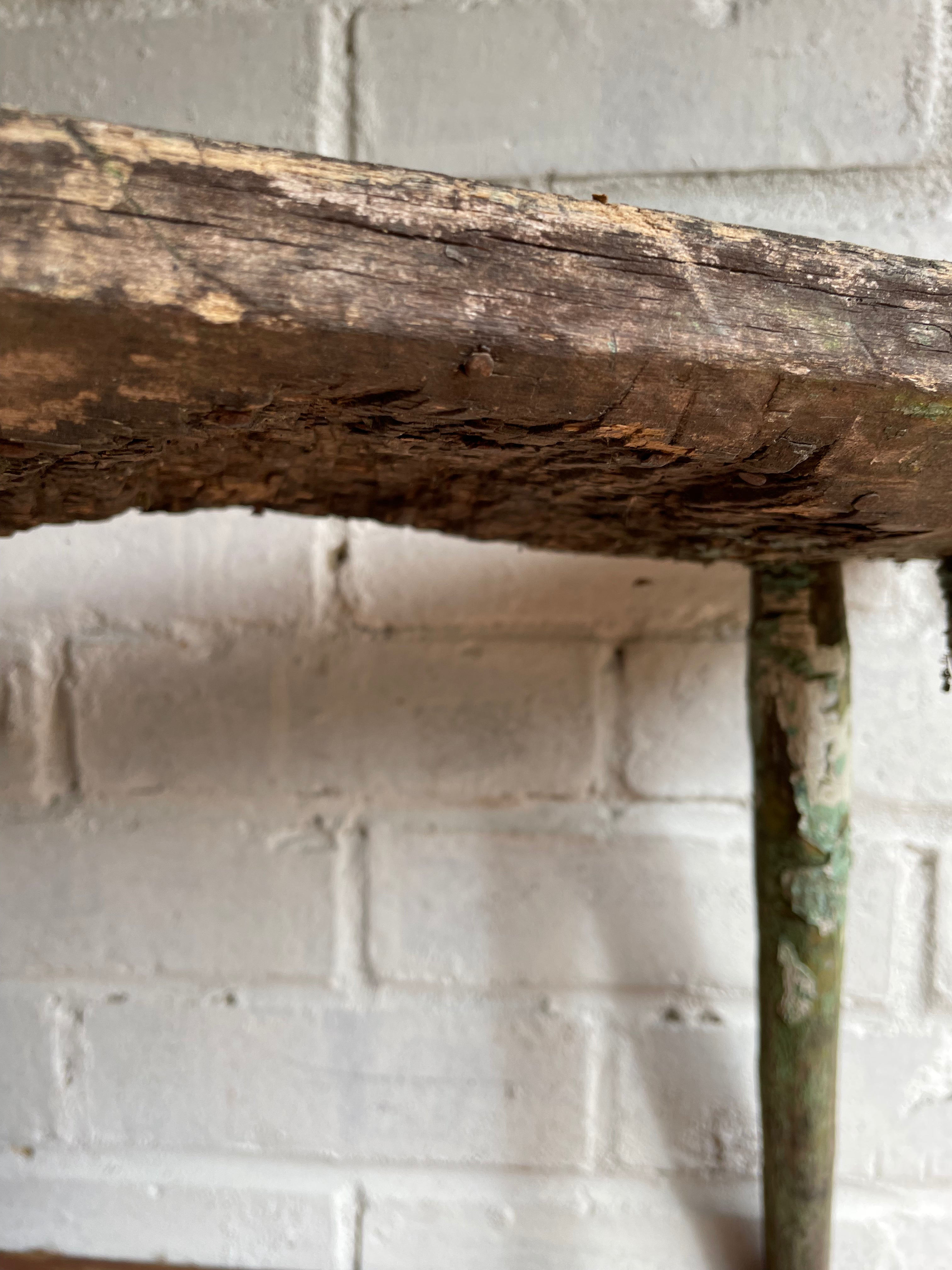 Rustic Green Stool