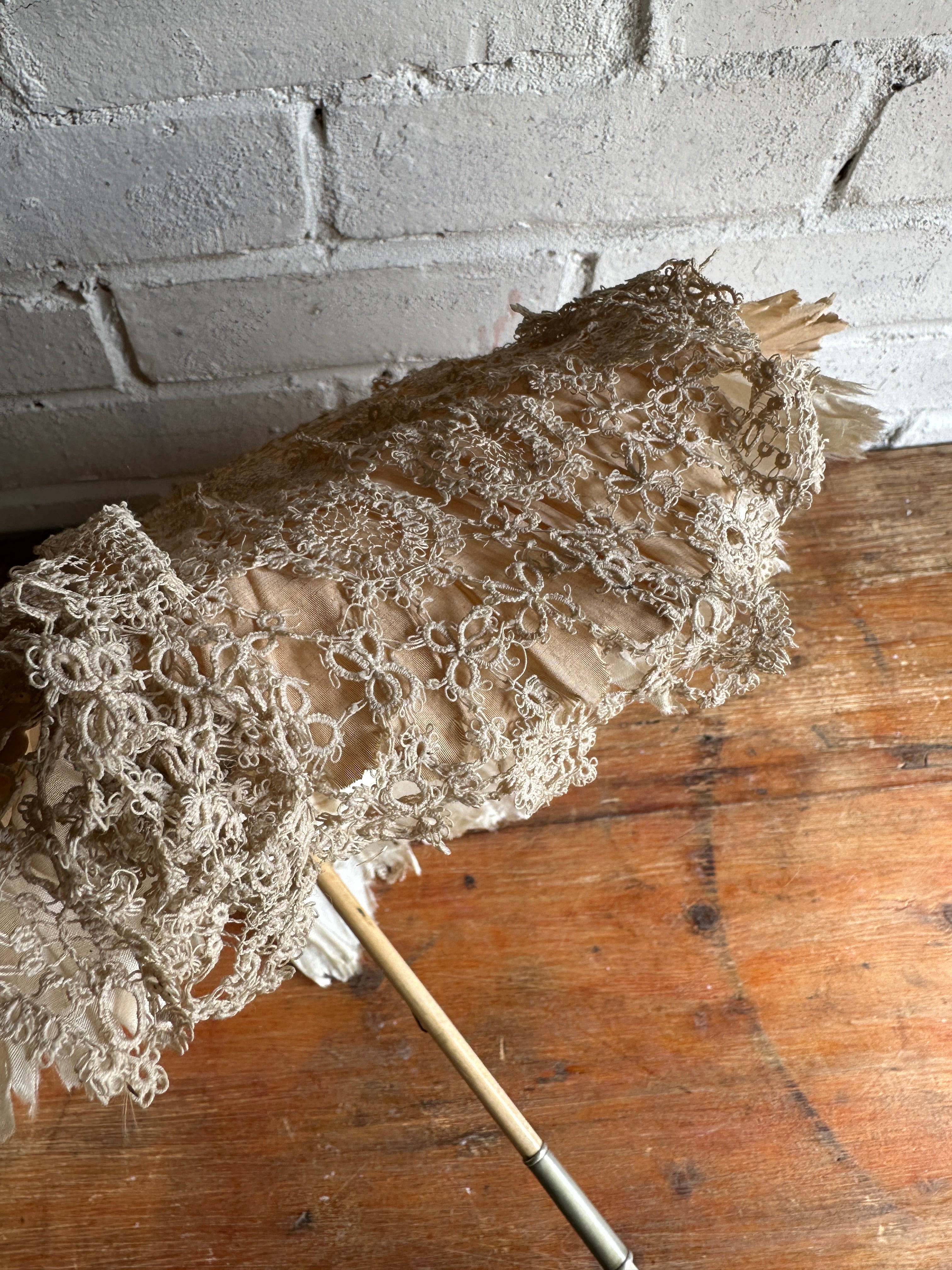 Timeworn Antique Silk & Lace Parasol