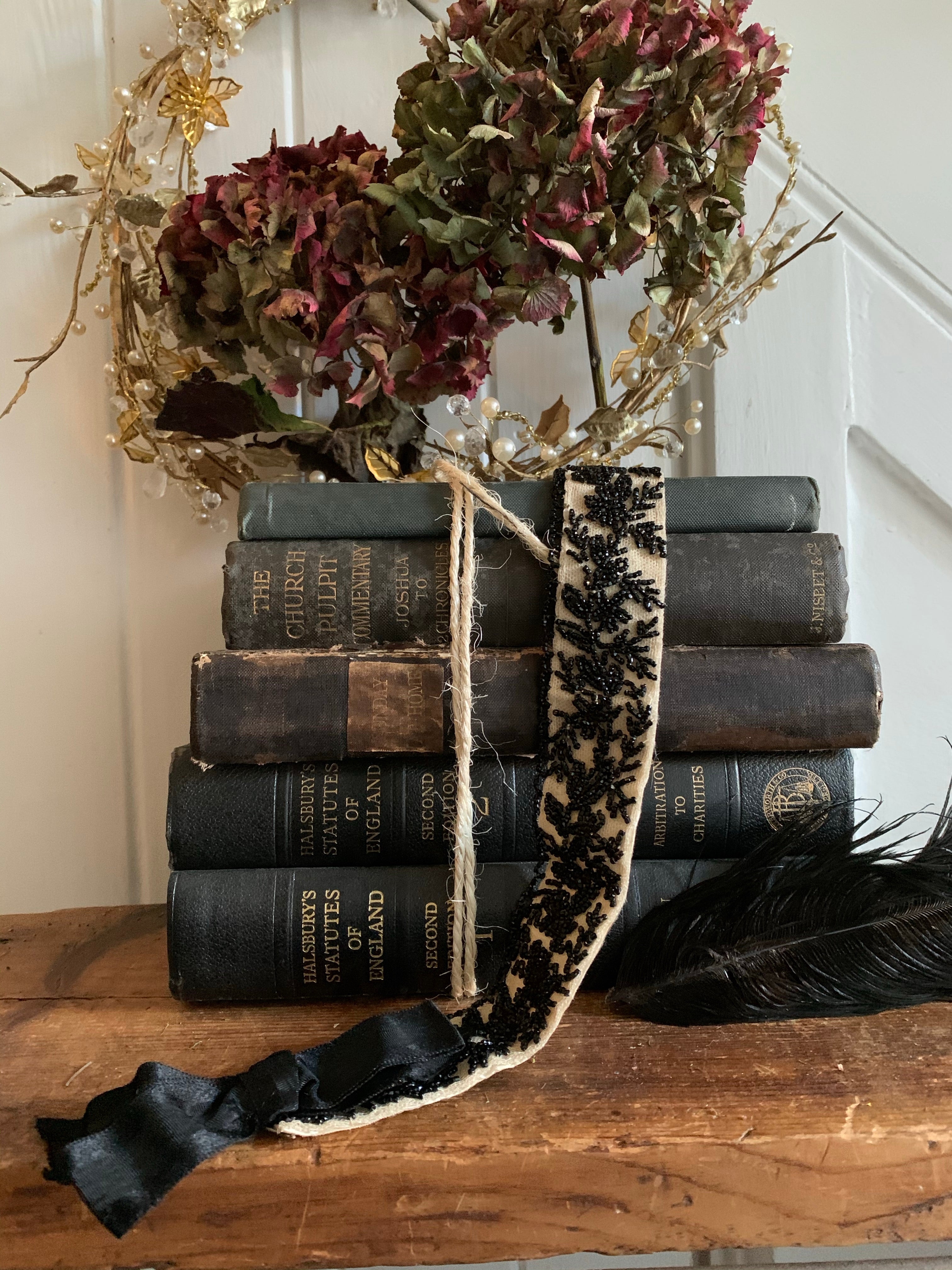 Victorian Beaded Choker with Grosgraine Bow