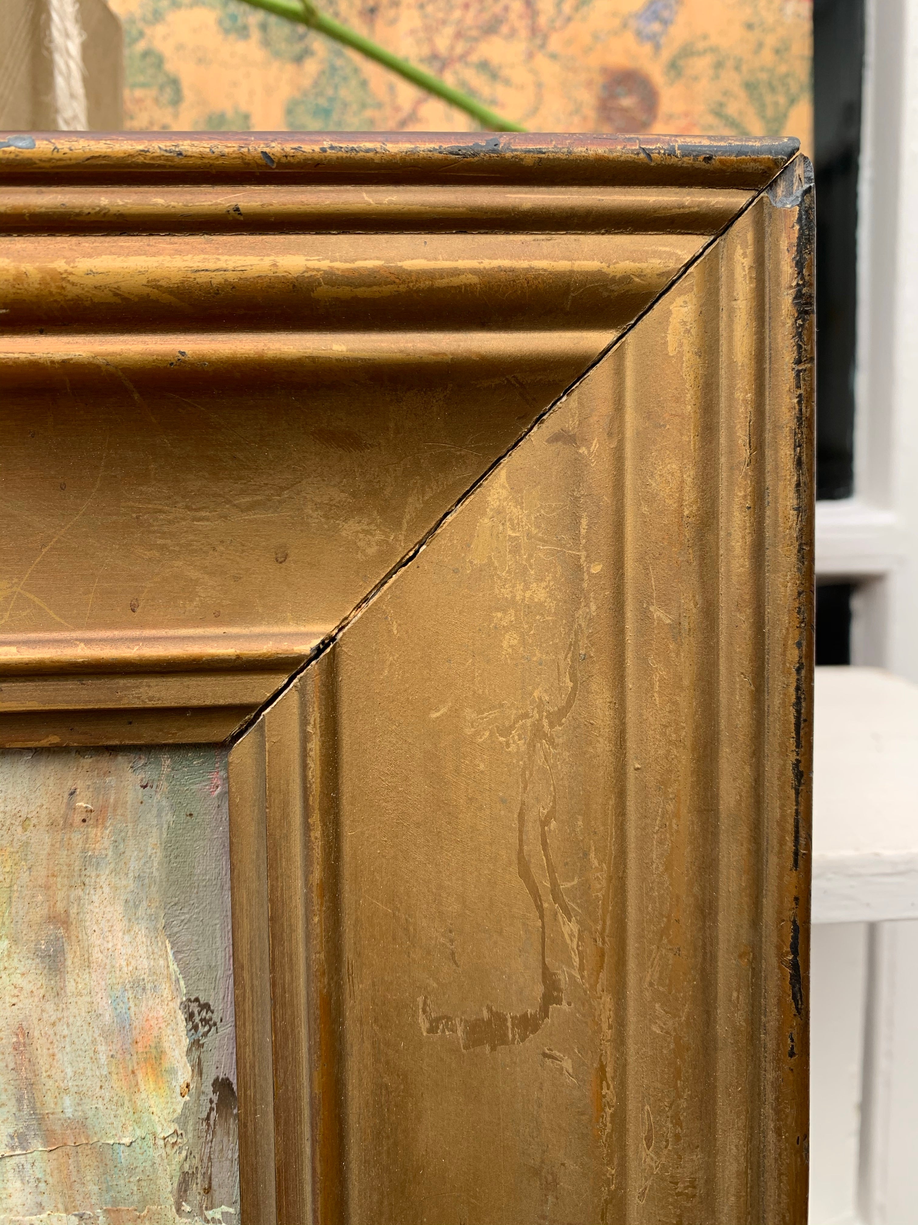 Large Midcentury Floral Oil
