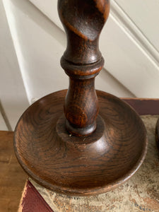 Antique “Barley Twist” Wooden Candlesticks